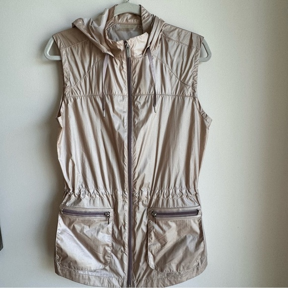 Athleta Jacket Roségold  Nylon Windbreaker Vest Lightweight Performance Size XS - Picture 2 of 9